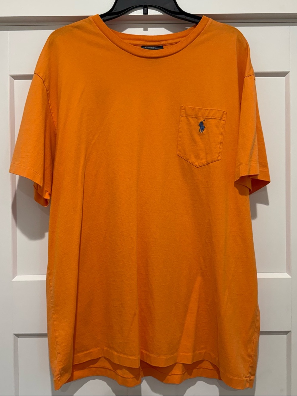 Polo by Ralph Lauren Cotton Knit Orange Logo Pocket Crew Neck T-Shirt Men’s XL
